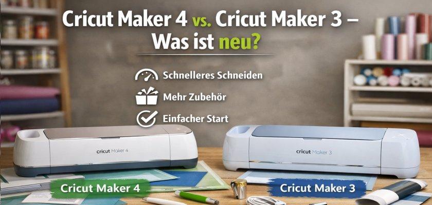 Zu sehen ist das Beitragsbild 1 zum Thema: Cricut Maker 4 vs. Cricut Maker 3 – Was ist neu